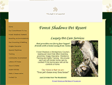 Tablet Screenshot of forestshadowspetresort.com